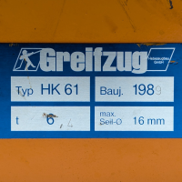Umlenkrolle mit Lasthaken GZ HK 61 (6,4 t) Greifzug Klappkloben Seilrolle